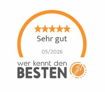 werkenntdenbesten_rund - Next Level Chiropractic Chiropraktiker Heilbronn - Qualitätssiegel von werkenntdenbesten.de - 5 Sterne - sehr gut